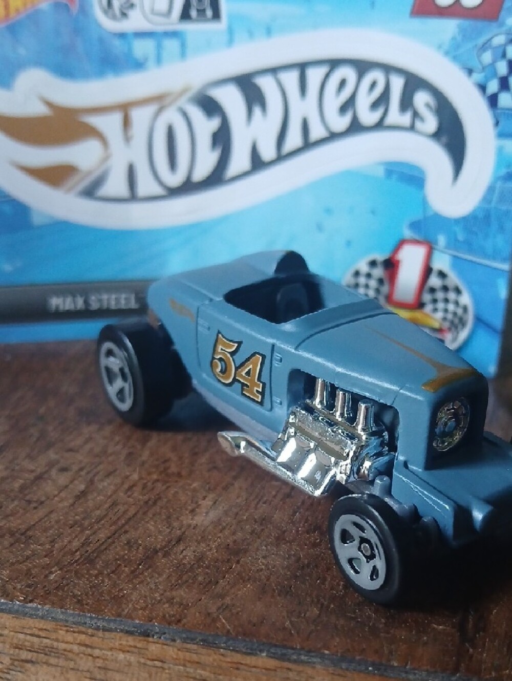 Max STEEL Blue #54 Die-Cast  Car - Hot Wheels Mystery